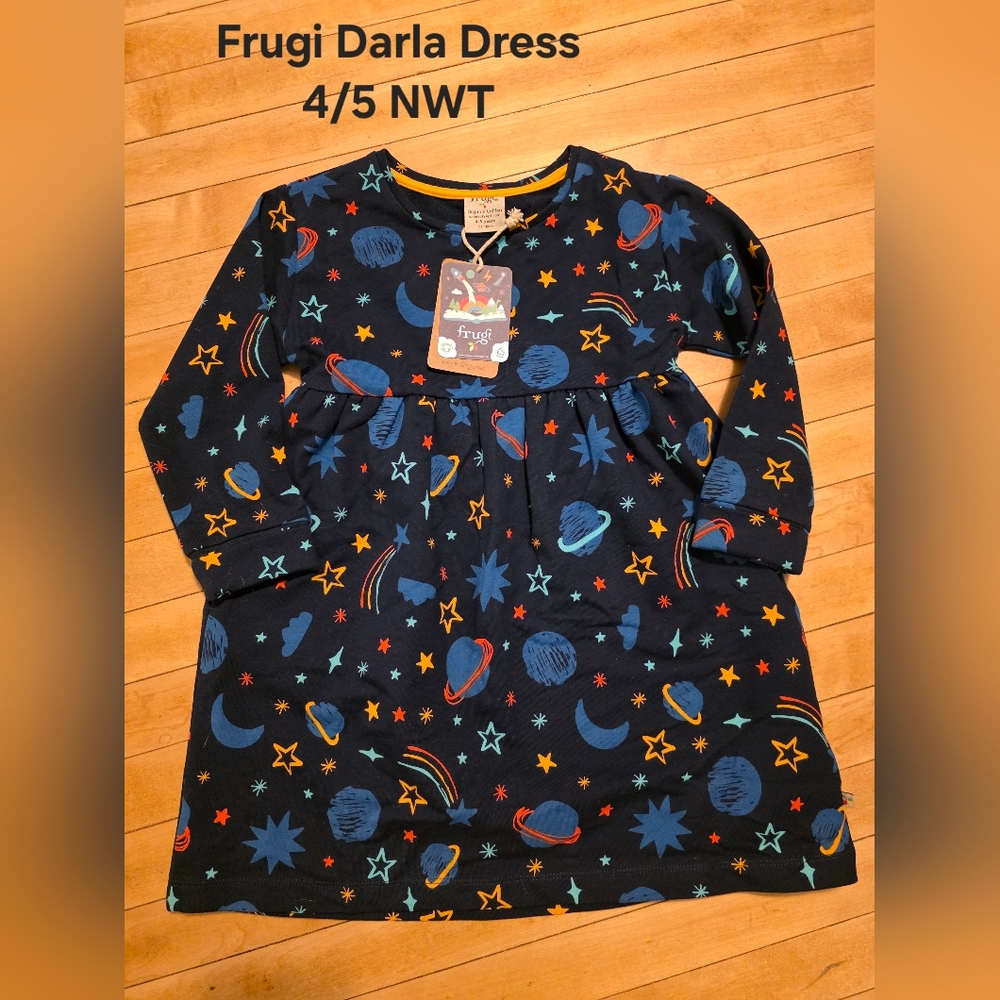 Frugi Navy Blue Space-Themed Dress